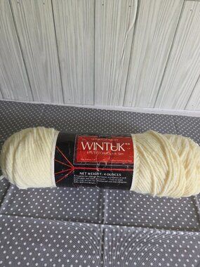 Vintage NOS Wintuk Sears Off-White Yarn – 4 oz Skein New Old Stock